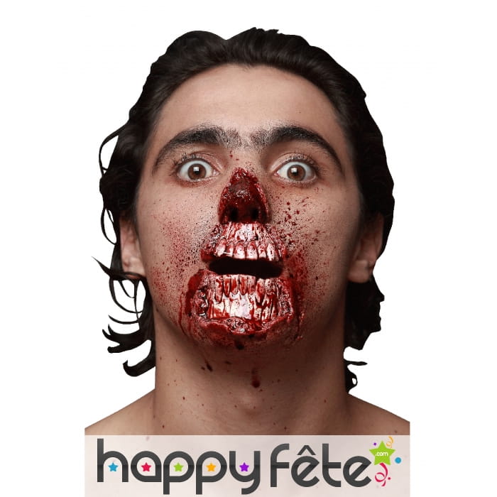 Bouche arrachée en latex