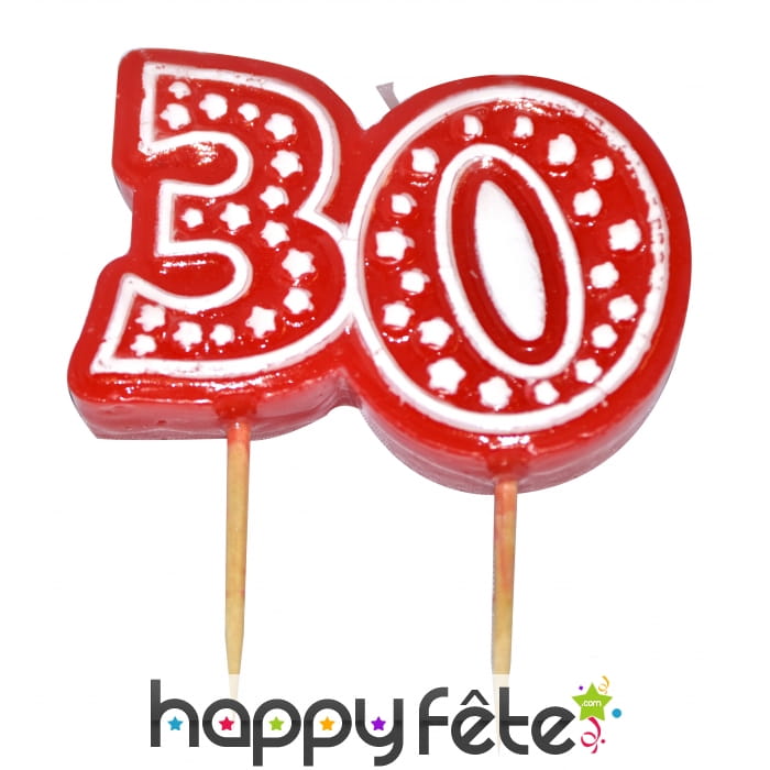 Bougie anniversaire forme n°30