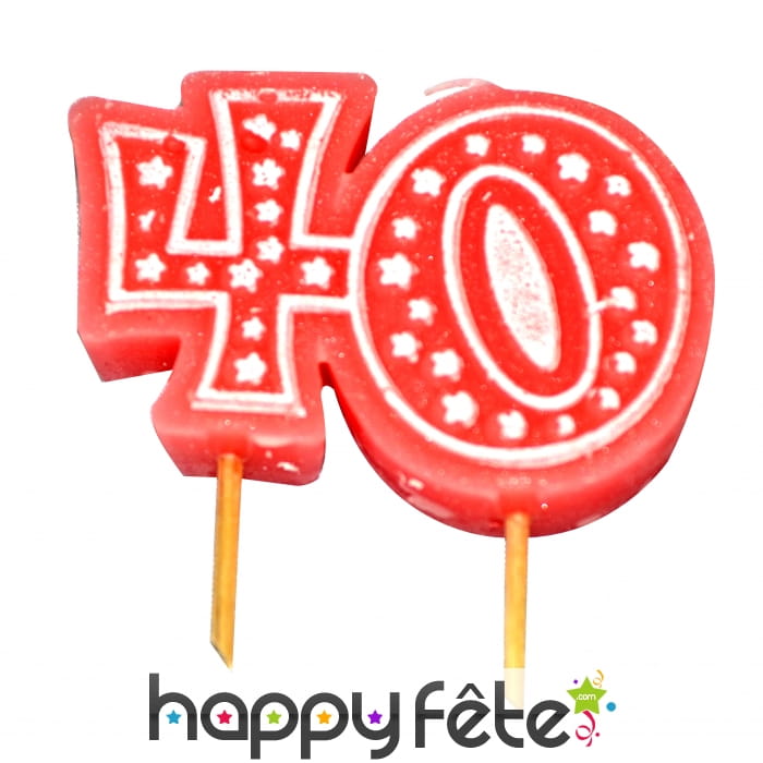 Bougie anniversaire forme n° 40