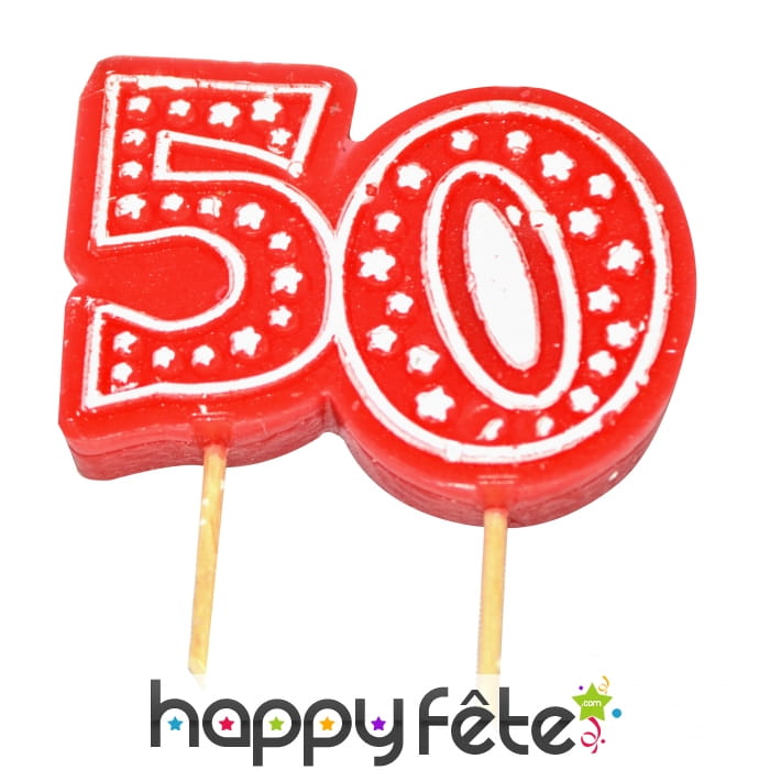 Bougie anniversaire forme n° 50