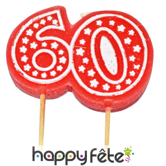 Bougie anniversaire forme n° 60