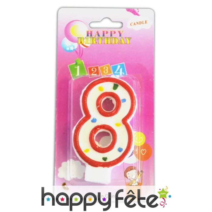 Bougie anniversaire forme n°8