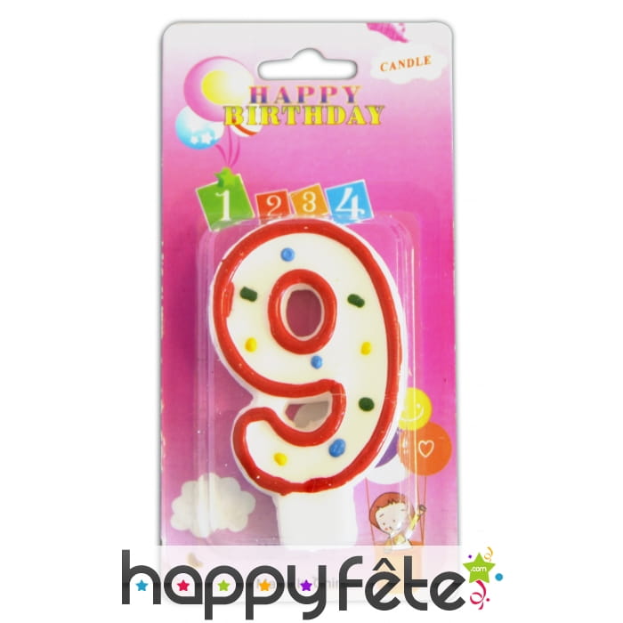 Bougie anniversaire forme n°9