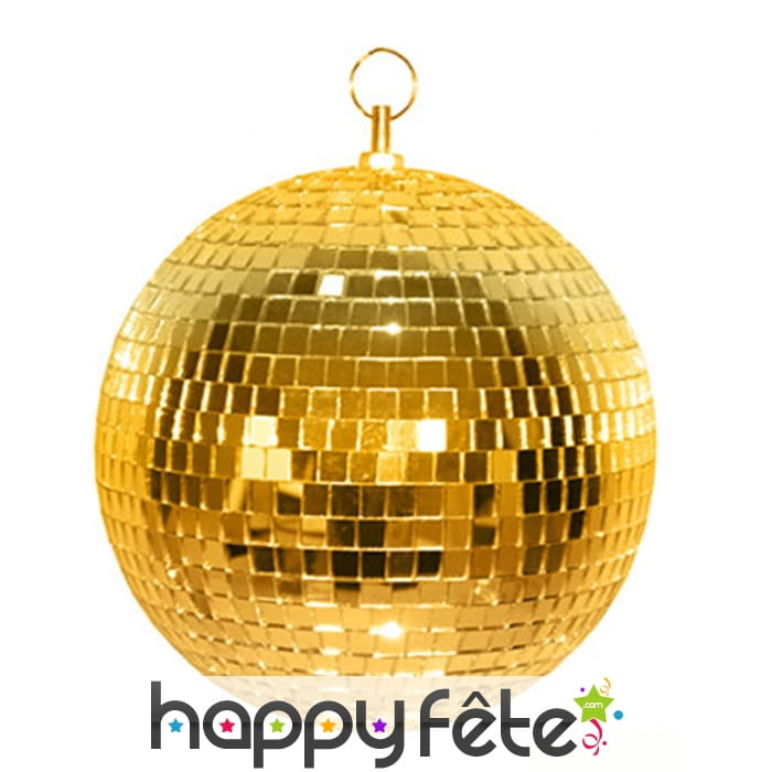 Boule à facettes dorée disco de 20cm