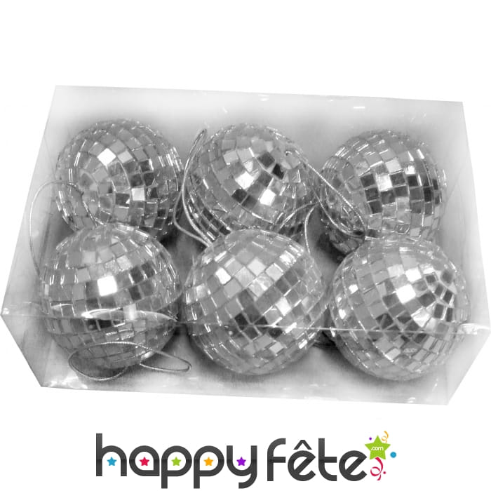 Boules à facettes argentées