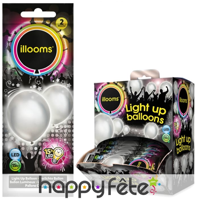 Ballon argenté lumineux