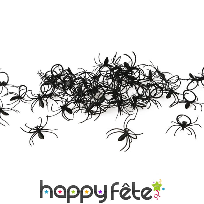Bagues araignées noires en plastique