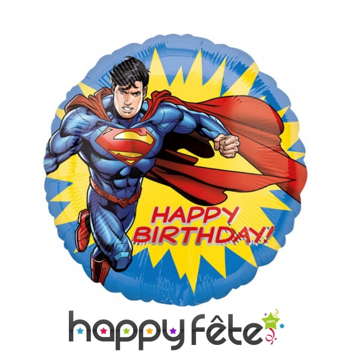 Ballon anniversaire rond de Superman, 43cm