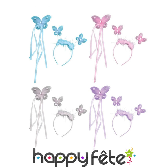 Baguette avec serre-tête de fée papillon