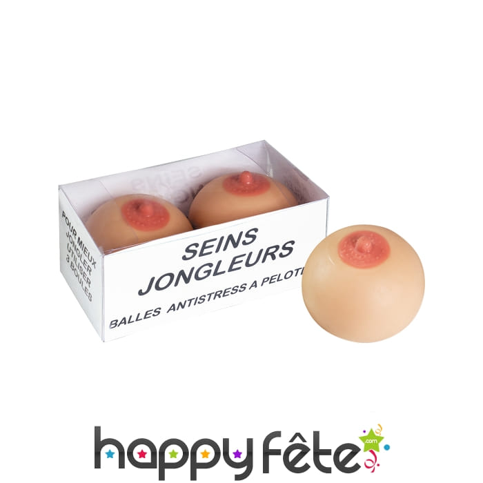 Boule anti stress en forme de seins