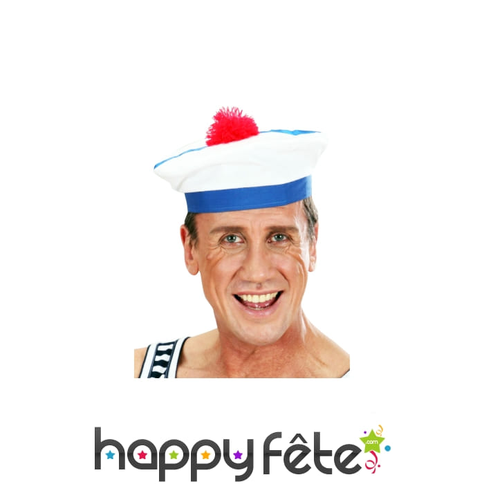 Bâchi blanc avec pompom rouge