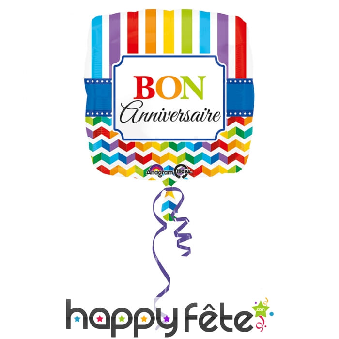Ballon Bon anniversaire carré