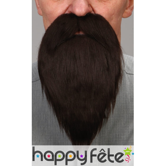 Barbe brune avec moustaches luxe