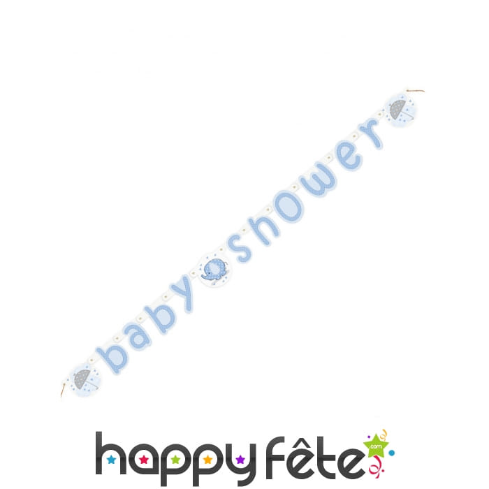 Bannière bleue Baby Shower élephant 160cm