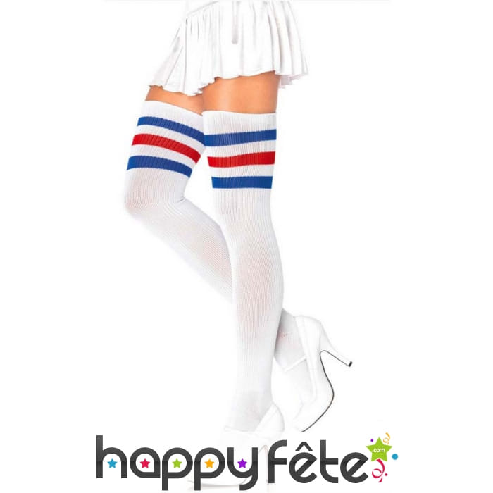 Bas blanc drapeau France