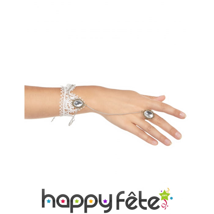 Bague Bracelet en dentelle blanche