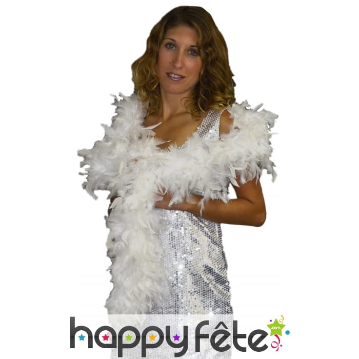 Boa blanc en plumes