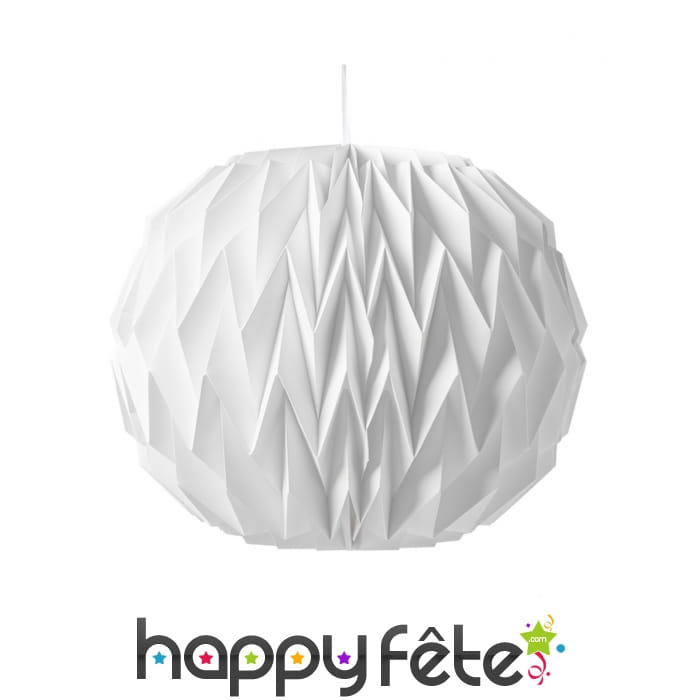 Boule blanche style origami de 37cm, à suspendre