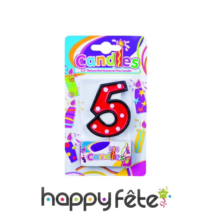 Bougie chiffre 5