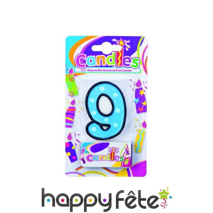 Bougie chiffre 9