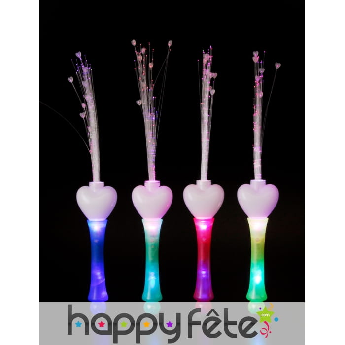Baguette coeur avec Filaments lumineux, 45cm
