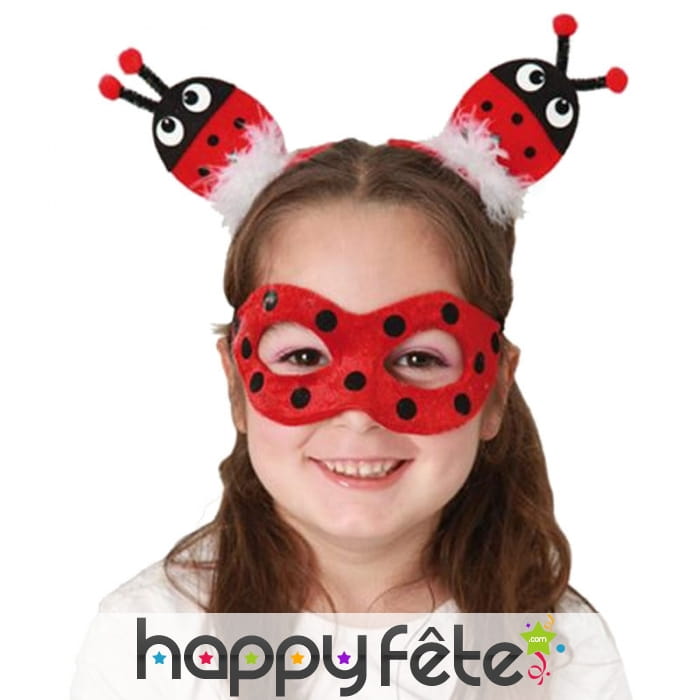 Barrettes coccinelles avec petit loup à pois