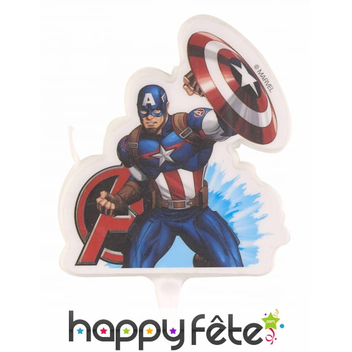 Bougie Captain America de 9,5cm