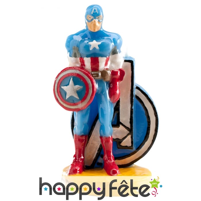 Bougie Captain América décorative