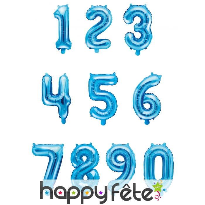 Ballon chiffre bleu de 35 cm