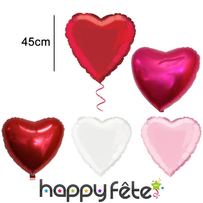 Ballon coeur de 45cm en aluminium