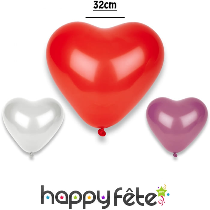 Ballons coeurs de 32 cm