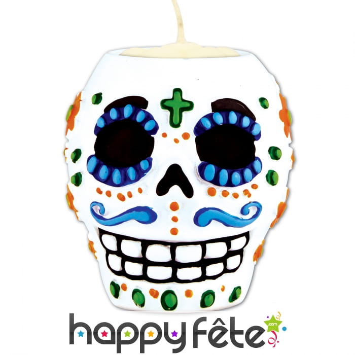 Bougeoir crâne Dia de los Muertos de 7cm