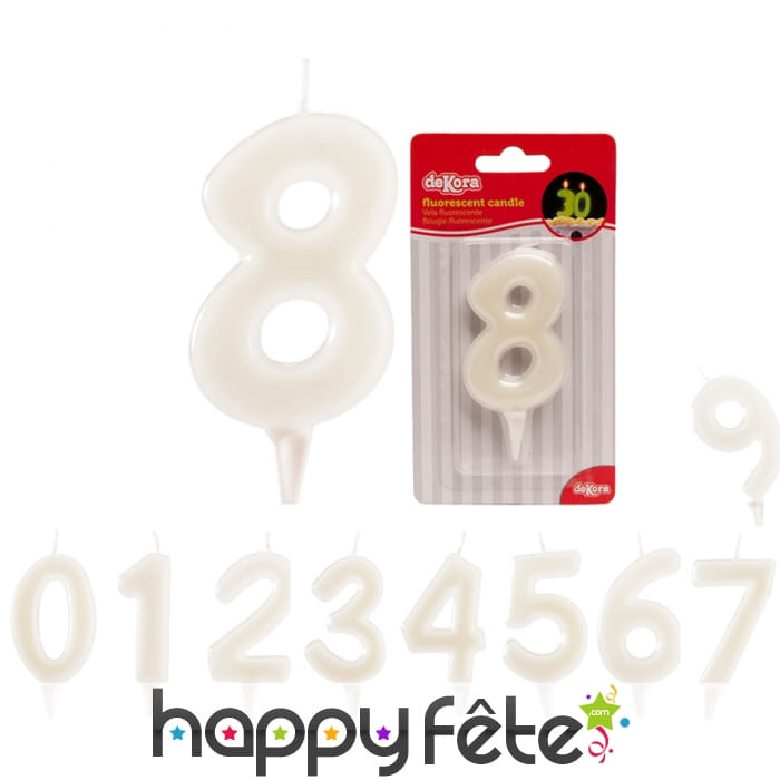 Bougie chiffre d'anniversaire phosphorescente