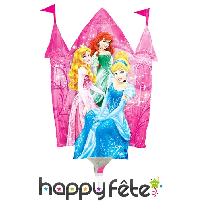 Ballon château et princesses Disney, sur tige
