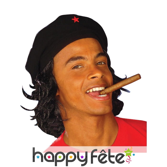 Béret Ché Gévara avec cheveux