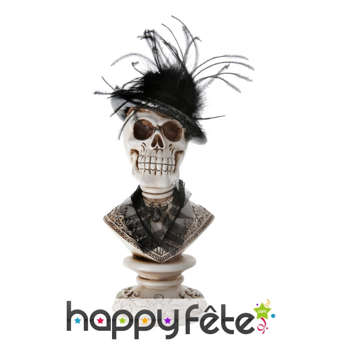 Buste crâne gothique de 27 cm