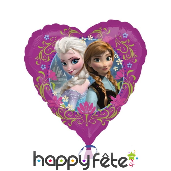 Ballon coeur imprimé de 43cm, La Reine des Neiges