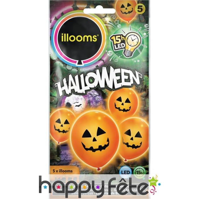 Ballons citrouille led lumineux