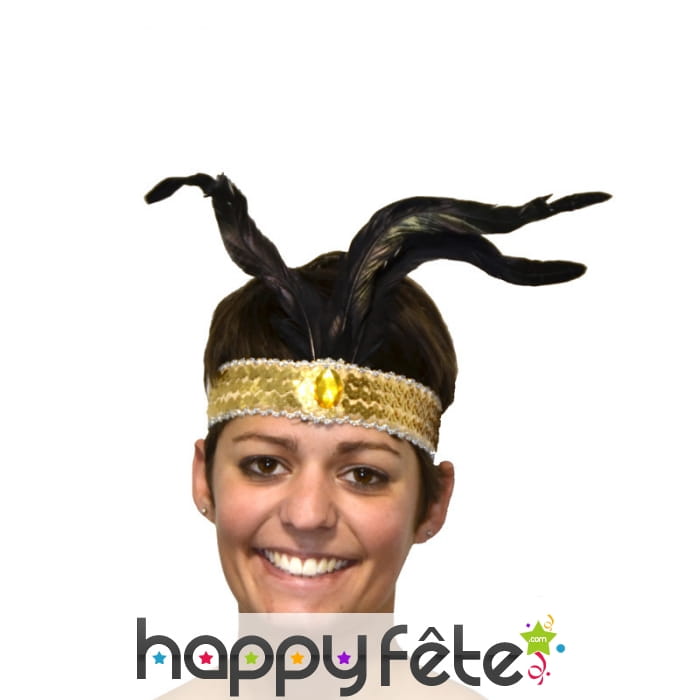 Bandeau charleston pailletté or