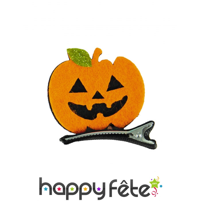Barrette citrouille pour cheveux