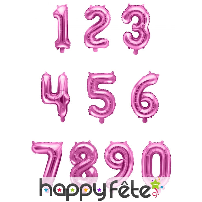 Ballon chiffre rose de 35 cm