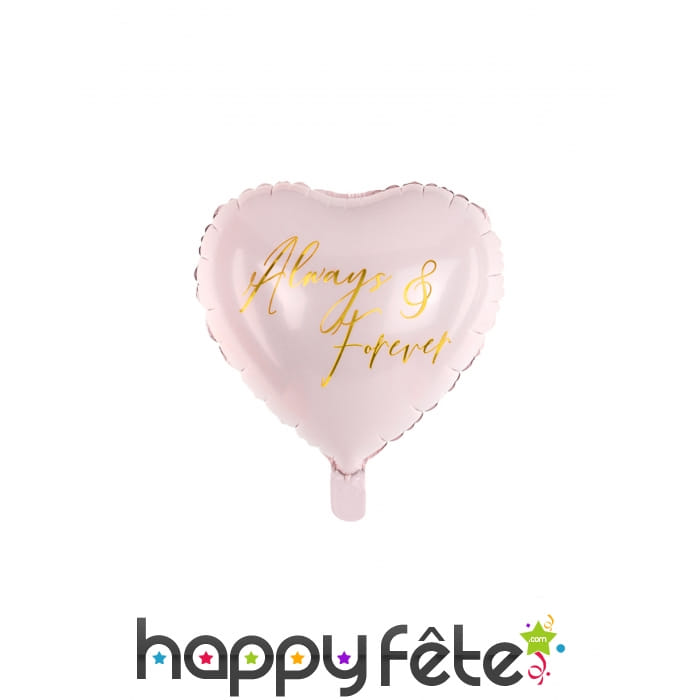 Ballon coeur rose always & forever de 45 cm