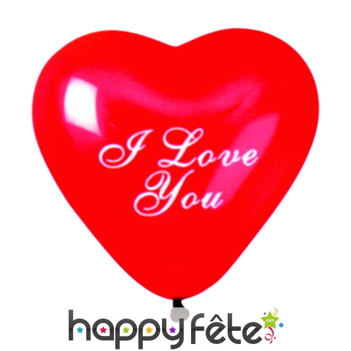 Ballons coeur rouge "I love you"