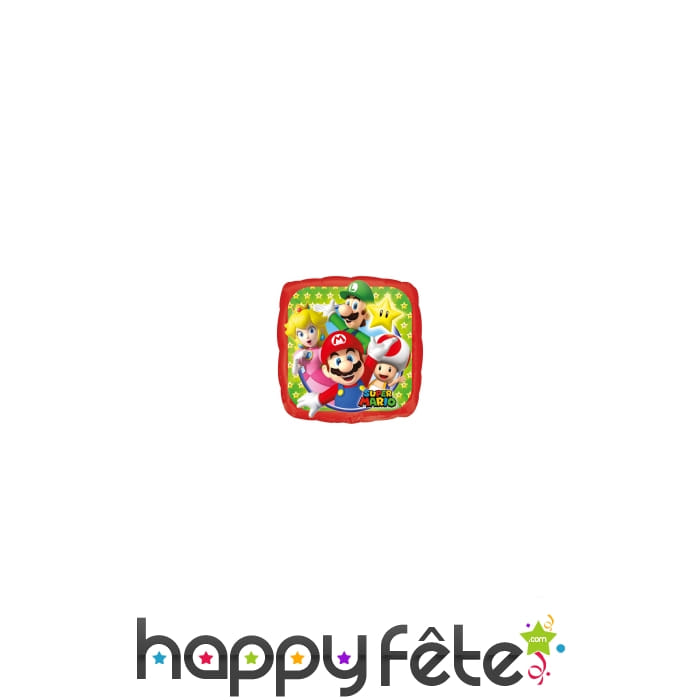 Ballon carré Super Mario et ses amis, 23 X 23 cm