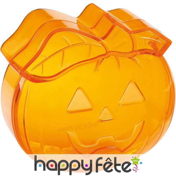 Boite citrouille transparente à bonbons