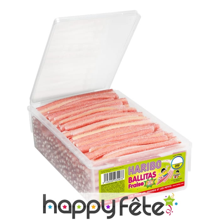Boite de 200 ballitas fraise acidulés haribo