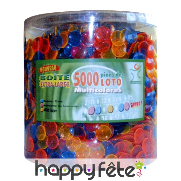 Boîte de 5000 pions multicolores