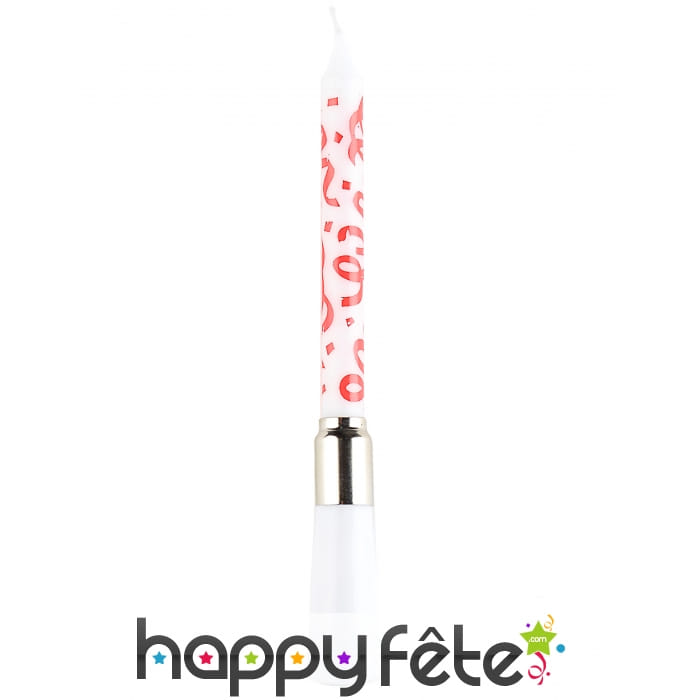 Bougie d'anniversaire blanche et musicale