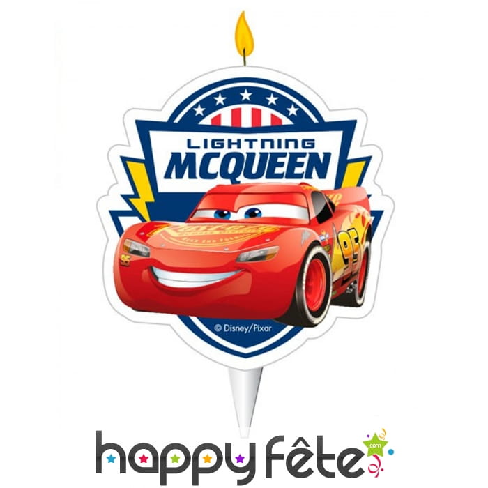 Bougie d'anniversaire Flash McQueen de 7,5cm