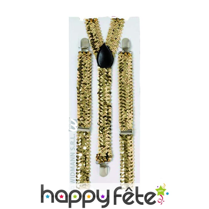 Bretelles dorées avec paillettes